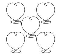 MOCOUM Espositore per ornamenti, in ferro e vetro, per appendere piante, terrario da appendere, ornamento per Natale, matrimonio, decorazione per casa e ufficio (5 pezzi a forma di cuore nero)