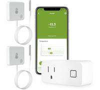 MOCREO Termometro per congelatore WiFi, allarme e-mail, notifica app, esportazione di registrazione dati, senza costi di abbonamento, 2 sensori di temperatura remoti per frigorifero, congelatore