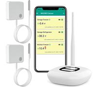 MOCREO Termometro WiFi allarme congelatore, avviso e-mail, notifica app, esportazione record dati, senza costi di abbonamento, sensore di temperatura wireless remoto per frigorifero, congelatore,