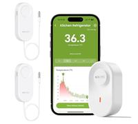 MOCREO Termometro WiFi allarme congelatore, avviso e-mail, notifica app, esportazione record dati, senza costi di abbonamento, sensore di temperatura wireless remoto per frigorifero, congelatore,