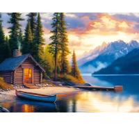 Mocrop Puzzle da 1000 pezzi per adulti, dipinti - Paradiso del lago | Puzzle da 1000 pezzi, paesaggio, 70 × 50 cm, puzzle classico, spettacolare decorazione da parete, squisita confezione regalo