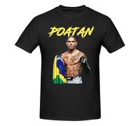 MOCTON. Alex Pereira Poatan T Shirt Streetwear Plus Size Cotton Crewneck Custom Short Sleeve Anime Shirt Black M