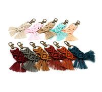 Mocturnity 11 Pezzi Mini Macrame Boho nel Tessuto con Nappe per Auto Pendente Borsa Charm