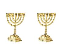 Mocturnity 2 portacandele ebrei dorati religioni candelabri Hanukkah 7 rami L