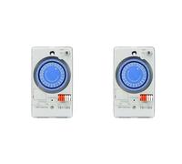 Mocturnity 2 x 100-240 VAC 50-60 Hz TB118N Interruttore Timer Meccanico a Binario DIN Impermeabile con Copertura Protettiva in Plastica Trasparente Batteria