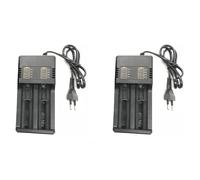 Mocturnity 2 x Caricabatterie agli di litio a 2 slot 3,7 V 18650 16340 14500 Caricabatterie ricaricabile agli di litio 18650 Spina UE