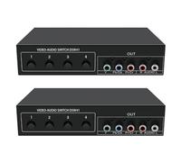 Mocturnity 2 x commutatore di segnale video Componente 4x1 YPbPr YCbCr Audio DSW41 Pannello Splitter Pulsante Interruttore Manuale CVBS 720P Alloggiamento Metallico