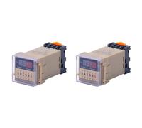Mocturnity 2 x Relè Timer DH48S-S 12 V, ripetizione 24 V DC con presa, serie DH48S, tempo di ritardo con base