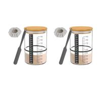 Mocturnity 2 x Vaso di Avvio in Vetro per Lievito, Recipiente di Fermentazione, Prenota ad Ampia Apertura per Cucina, Cucina, Conservazione degli Alimenti