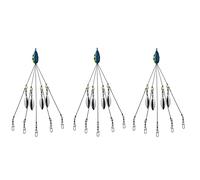 Mocturnity 3X Umbrella Rigs per Bass Stripers Fishing, Kit per Esche da Pesca nel Acqua Swimbait Rig, Blu