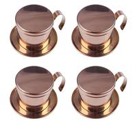 Mocturnity 4 filtri da caffè in acciaio inox vietnamita tazza singola Vietnam mano Punch Pot gocciolamento filtro caffè vietnamita caffè filtro gocciolamento tazza famiglia esterno oro rosa