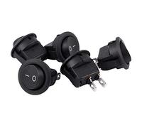 Mocturnity 5 Pcs SPST pulsante nero On/Off interruttore rotondo AC 6A/250V 10A/125V