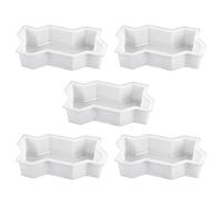 Mocturnity 5X Stampo di Mattone Pavimentazione in Calcestruzzo Plastica Giardino Tre Forme D'onda DIY Stampo di Mattoni di Cemento Passerella