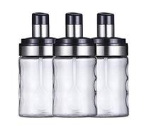 Mocturnity Barattoli per Condimenti nel Vetro con Coperchi e Cucchiai, Contenitori per Spezie Pentole per Condimenti con Tappo Ermetico per Salato (Set di 3)