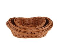 Mocturnity Cestino per il pane intrecciato nel vimini Set di 3 cestini, Cesto portaoggetti per alimenti, Frutta, Cosmetici, Tavolo e bagno