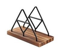 Mocturnity Conservazione di tovaglioli di legno, portatovaglioli da tavolo con filo di metallo nero per decorazione di interni ed esterni, casa, sala da pranzo, ristorante, cucina