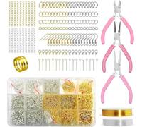 Mocturnity Il kit di forniture per fare gioielli da 1166 pezzi contiene accessori per orecchini in argento e chiusure a moschettone per fai da te e riparazione