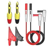 Mocturnity Kit di cavi di esame multimetro da 6 pezzi con pinze a coccodrillo, clip per sonda per perforazione a filo per voltmetro multimetro