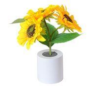 Mocturnity Lampada LED Girasole Artificiale Luce Notturna Girasole Ricaricabile tramite USB Lampada a Fiori Adatta per Regalo Festa della Mamma per Camera da Letto 1 Set
