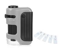 Mocturnity Microscopio a mano per esterni con zoom 60-120 ingrandimenti, lente ottica non sferica, dotato di luci LED e UV.