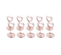 Mocturnity Mini forma di cuore Portatore Posto carta Nota clip nota Immagine Stand per Decorazione festa di nozze Pacchetto 10 pz ( rosa)