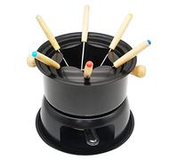 Mocturnity Mini Set di pentole per fonduta in acciaio inox, fonduta di cioccolato al formaggio, 6 forchette e pentola estraibili per sciogliere la salsa al caramello