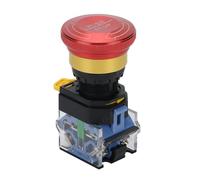 Mocturnity Pulsante di arresto di emergenza, interruttore a pulsante con interblocco da 10 A e 22 mm, interruttore di arresto di emergenza rotondo in lega di alluminio, 1 NO 1 NC 440 V
