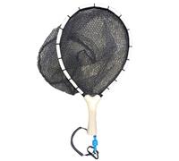 Mocturnity Rete da pesca a mosca in nylon, antiscivolo, in legno, strumento per trota, pala per liberare la cattura dei pesci, reti dritte