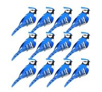 Mocturnity Set di 12 piccoli uccelli per decorazione con piume artificiali e clip. per uccelli fatti a mano e stagionali.