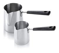 Mocturnity Set di 2 Pentole Scaldalatte Piano Cottura Cioccolato Melting Pan Caffettiera per Scaldare Salse
