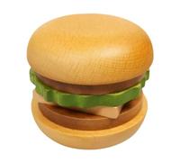 Mocturnity Set di sottobicchieri Hamburg in legno duro vassoio tazza in legno per snack tappeto isotermico a forma di hamburger