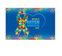 Mocturnity Tessuto di Sfondo Fotografia 180x115cm, Bandiera della Giornata Mondiale 'Autismo, Decorazione di Puzzle, Tessuti di Sfondo di Festa, Installazione Facile