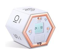 Mocturnity Timer pieghevole esagonale con funzione di silenzio e allarme - Timer da cucina facile da usare - Timer pomodoro per la gestione del tempo per bambini