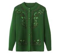 MOCUC Cardigan Donna Invernale Maglioni Cardigan Lavorati A Maglia per Anziani e di Mezza età, Giacca Invernale Ispessita per Vecchie Signore, Maglione Cardigan Classico con Scollo A Giro e Bottoni