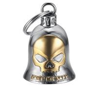 MOCY BELL - Guardiano Campana del cranio Keep Me sicuro in acciaio inox moto Campana-portafortuna per i motociclisti con il sacchetto e carta di autenticità
