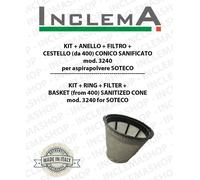 Mod. 3240 KIT + ANELLO+ FILTRO+ CESTELLO (da 400) CONICO SANIFICATO per aspirapo