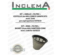 Mod. FTP28733 KIT + ANELLO+ FILTRO+ CESTELLO (da 400) CONICO SANIFICATO per aspi