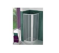 Mod. GIOIA Box Doccia Semicircolare PVC 80x80 cm H 185 cm Bianco | Raggio 55 cm, Apertura Centrale, Due Ante a Soffietto, Riducibile