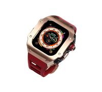 MOD KIT Titanio Metal Case Elastico fluoro per Apple Watch Ultra 49mm Sport FluoRebber cinghia per iwatch Ultra