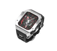 MOD KIT Titanio Metal Case Elastico fluoro per Apple Watch Ultra 49mm Sport FluoRebber cinghia per iwatch Ultra
