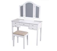 Mod. MARILYN Toeletta da Trucco con Specchio Sgabello Tavolo Comò per Cosmetici