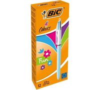 Penna a sfera a scatto multifunzione 4 Colours Fun - punta 1,0mm - rosa, verde chiaro, turchese, viola - Bic - conf.