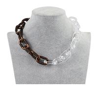 Moda Acrilico Coppia Collana Esagerata Punk Cucitura Colorata Collana Della Catena Delle Signore Regalo Coppia Collana Marrone