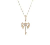 Moda Ali Dell'angelo Collana Zircone Pendente Catena in Acciaio Inox Regali per Le Donne Ragazze Quotidiano Accessori per Il Partito