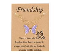 Moda Amicizia Hollow Farfalla Collane Per Le Donne Uomini 2Pcs Animal Link Catena Collana Con Cartone Metallo Choker Monili
