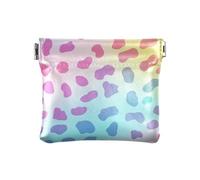 Moda Arcobaleno Leopard Print Piccolo Portamonete In Pelle Portatile Mini Makeup Bag per Uomo Donna Viaggio