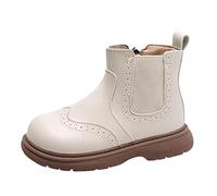 Moda autunno e inverno stivali per bambini ragazze stivaletti suola spessa antiscivolo stivali invernali scarpe con chiusura lampo tinta unita design semplice casual comodi stivali di gomma per
