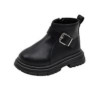 Moda Bambini Moda Stivali Ragazze Stile Inglese Singolo Stivali Cerniera Laterale Ragazzi Fibbia Moda Stivali Corti Scarpe per Ragazze 6 Taglia