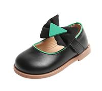 Moda Bambini Scarpe Casual Suola Spessa Scarpe Piatto Punta Rotonda Bowknot Con Colore A Contrasto Partito Uniforme Abito Scarpe Estate Scarpe Da Sera Perla, Nero , 26 EU