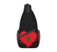 Moda Bandiera Marocchina Fascia a cuore Zaino a travolla Uomini Maureschi Marocchino Marocchino Patriottico Borsa a tracolla per escursioni